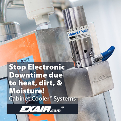EXAIR的機柜冷卻器是保持電子機柜內部溫度的簡單解決方案